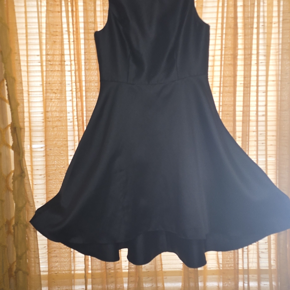 ALFRED SUNG Black High Low A-Line Cocktail Dress